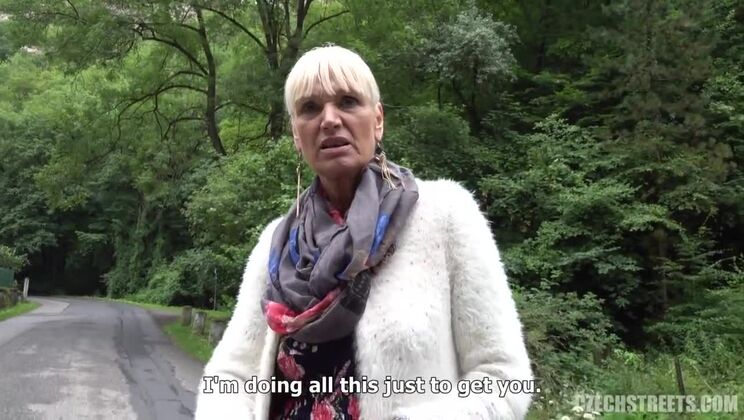 Czech Blonde with Huge Tits on Streets