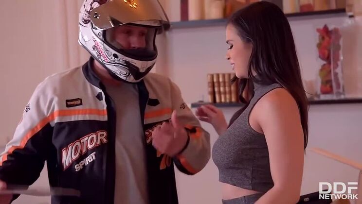 [DDFNetwork] - Office Handjob and Cumshot with Big Titted Brunette