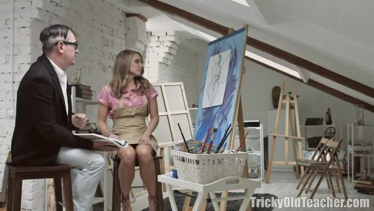 Vlada gets a rough creampie from young father