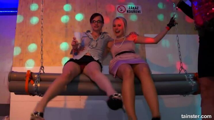 [Tainster] - CFNM Lesbian Party - Vivien1, Leony Aprill, and Welli - Lucy Bell - Kitty Jane - Mischelle - Leony aprill - Welli - Vivien1