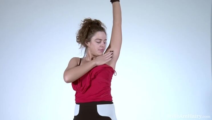 [WeAreHairy] - Brunette Bombshell Dominique Sheds Her Lingerie - Stacey Stax