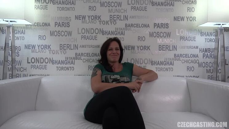 Squirty European Brunette in Sex Toy Play