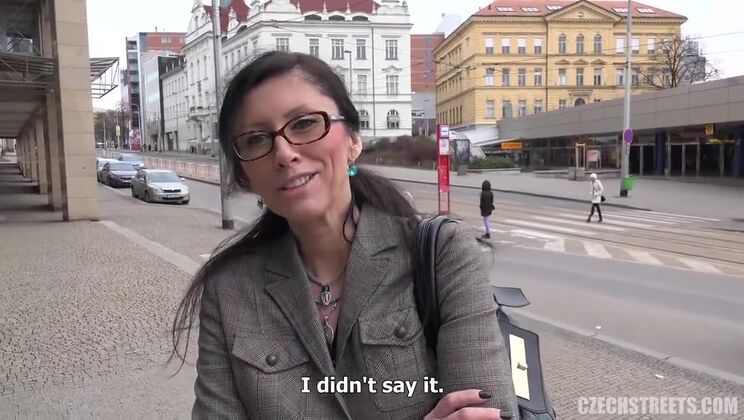 [CzechAV] - Outdoor Czech Sex with Stockings Brunette MILF