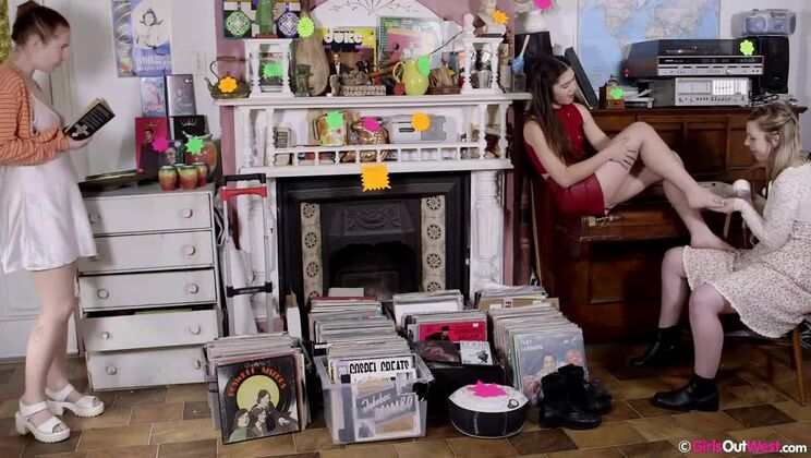 [GirlsOutWest] - Mae and Dusty Lesbian Garage Sale Fun - Dusty - Mae