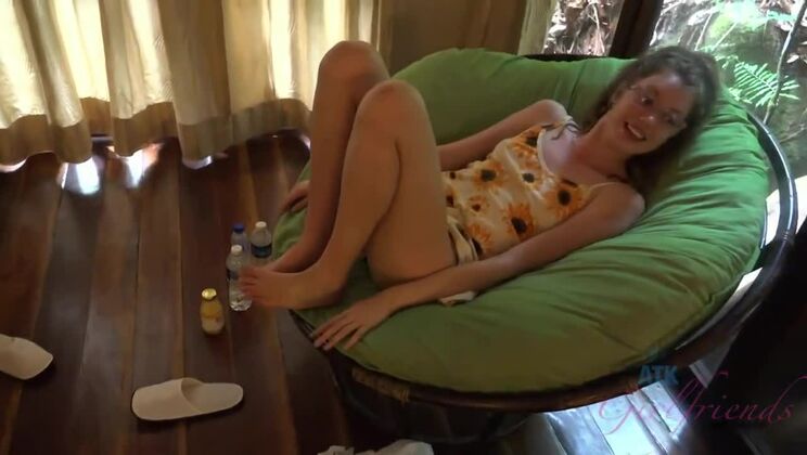 Smoking hot Elena Koshka deepthroats outside - Small tits, big skills