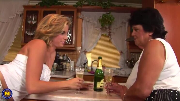 Old Lesbian Gets Kinky with Hot Babe Emila