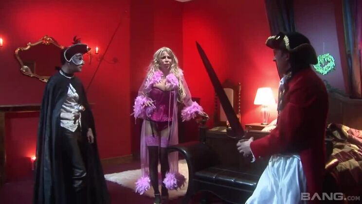 Blonde MILF Melanie and George Take on a Big Cocked Stud