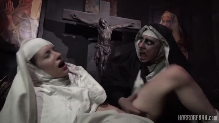 [HorrorPorn] - Nun Deepthroat Fuck - Codey Steele - August Skye - Josh Rivers