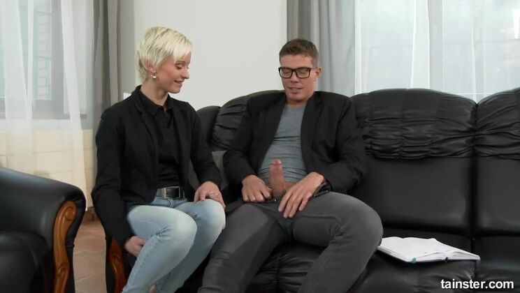 [Tainster] - Deepthroat Training with Blonde Beauty - Emylia Argan