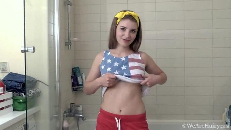 [WeAreHairy] - Hairy Blonde Strips Down: Gunita's Video