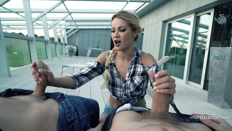 [LifeSelector] - Outdoor Threesome with Big Cock and Cherry Kiss - Cherry Kiss