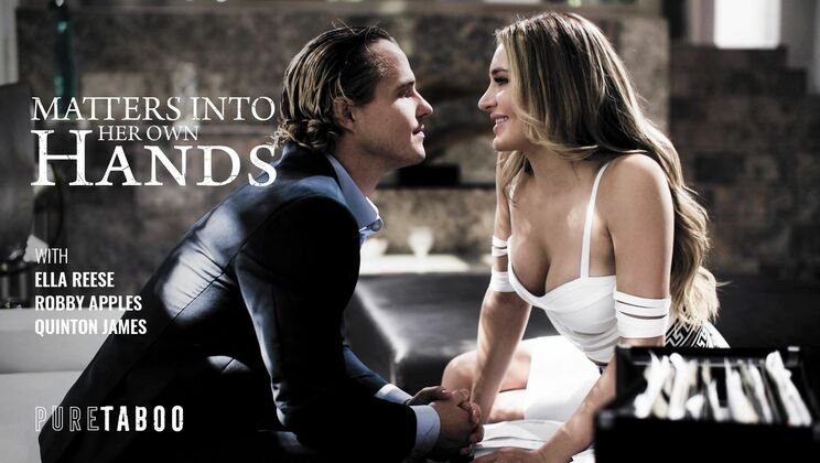 [PureTaboo] - Shaved Pussy Gets Fingered and Pounded - Quinton James - Ella Reese - Robby Apples