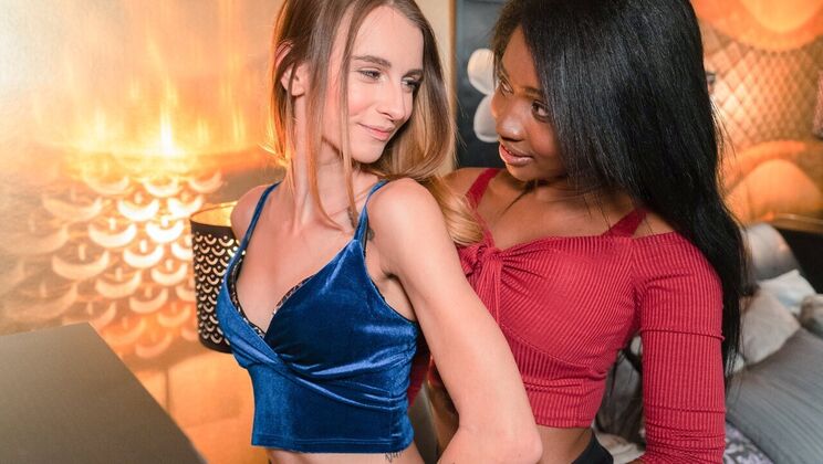 [Lesbea] - Lesbian Pair Enjoy Interracial Pussy Play - Adelle Unicorn - Boni