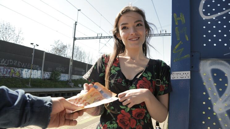 [PublicAgent] - Tattooed Girl Rides Cock in Cowgirl Position - Max Dior - Kylie Nymphette