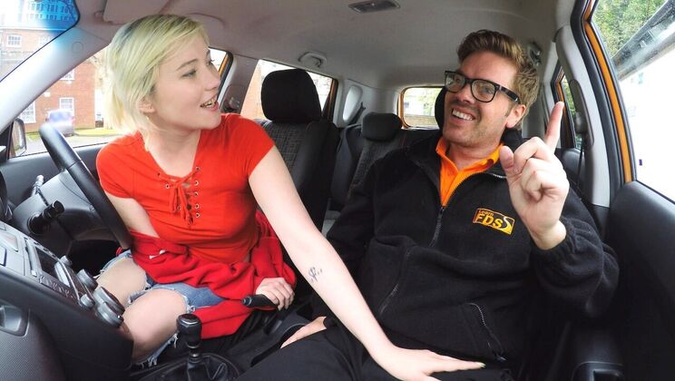 [FakeDrivingSchool] - Blowjob in Car Leads to Outdoor Creampie - Ryan Ryder