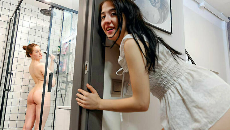 [ClubSweethearts] - Hairy Teen in the Shower with Babe