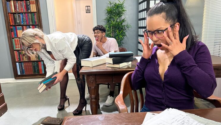 [LilHumpers] - Cowgirl Christina Savoy Rides Diego Perez in the Library - Diego Perez - Christina Savoy