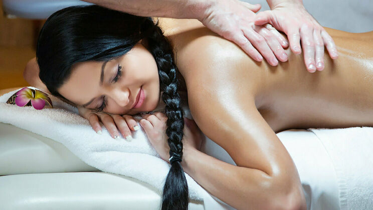 [SexArt] - Close Up Cumshot with Sexy Brunette Masseuses