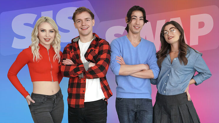 [SisSwap] - Sexy Blondes and Brunettes Share Stepbrother - David Lee - Mae Milano - Britt Blair - Joshua Lewis