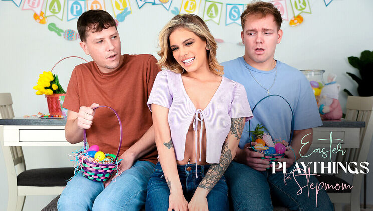 [MomsBoyToy] - Easter Playtime with Brunette Stepmom - Rion King - Jesse Pony - Joshua Lewis