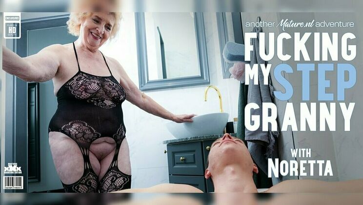 [Mature.nl] - Stepson Fucks 72 Yr Old Granny Noretta on the Couch - Nikki Nuttz - Noretta