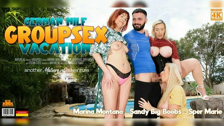 [Mature.nl] - Big Titted German MILFs Get Down and Dirty in the Sun - Stefan Steel - Marina Montana (EU) - Sper Marie (EU) - Sandy Big Boobs (EU)