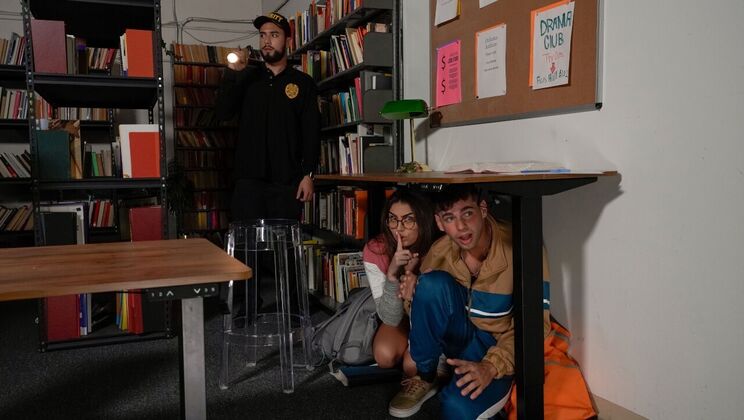 [CrazyCollegeGFs] - Facial in the Library with Brunette Beauty - Selina Bentz - Kai Jaxon