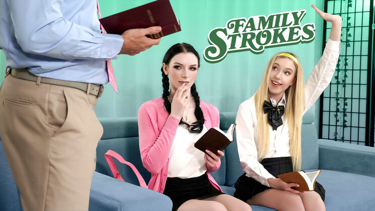[FamilyStrokes] - First Time Threesome Bible Study with Kallie Taylor - Will Pounder - Kallie Taylor - Celestina Blooms