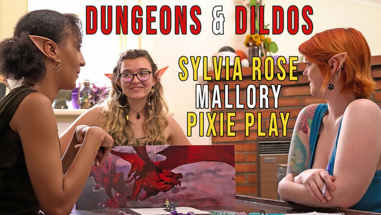 [GirlsOutWest] - Dildo Play with Mallory, Sylvia & Pixie - Mallory - Sylvia Rose - Pixie Play