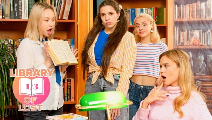 [ClubSweethearts] - Big Natural Tits & Socks - Library of Lust Part 1 - Sara Bork - Novella Night - Nice Viki - Molly Cute