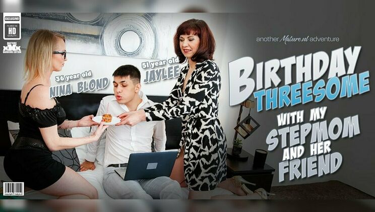 [Mature.nl] - Stepmom threesome with Jaylee and Laura - hardcore birthday sex - Jaylee - Laura Blond - Bruno Baxter