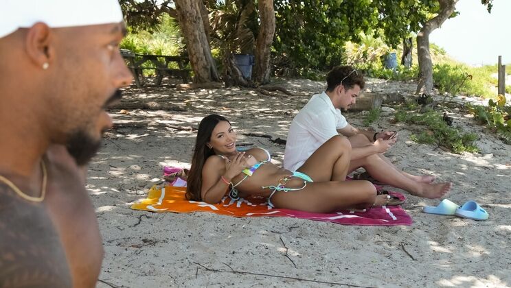 [RKPrime] - Beach Anal Fun: Sneaky Sex with Big Tits Brunette - Dickdealer Don - Brandy Salazar