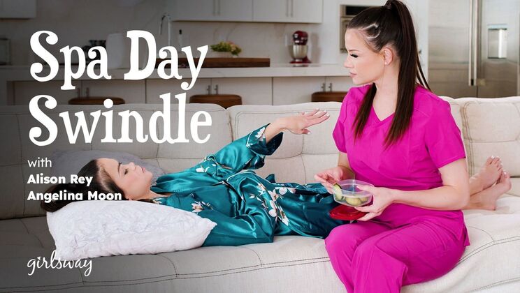 [Girlsway] - Asian Petite and Caucasian Brunette Spa Sex - Alison Rey - Angelina Moon