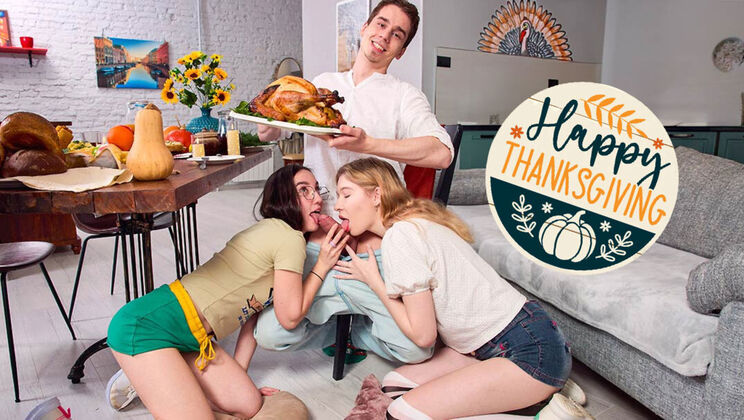 [ClubSweethearts] - Teen 18+ Thanksgiving Orgy Scene - Cristafeer Robien - Sia Florance - Mia Murkovski