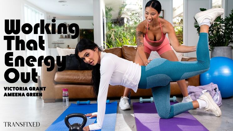 [Transfixed] - Bubble Butt Shemale Pounded in Doggystyle Position - Ameena Green - Victoria Grant