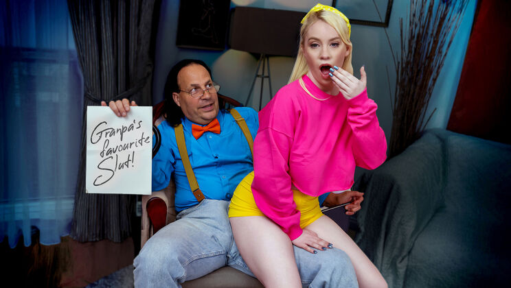 [NotMyGrandpa] - Inheritance Blowjob: Gagging Teen Gigi Sweets Swallows For Older Daddy - Eric John - Gigi Sweets