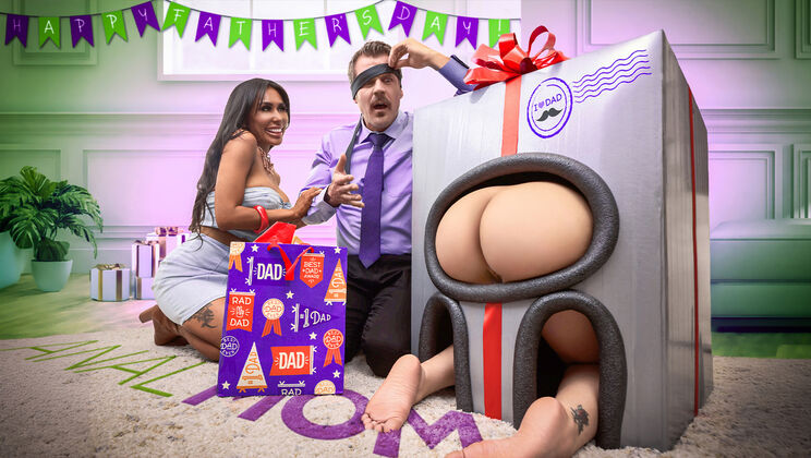 Old and Young Threesome: Gagging on Dick While Wrapping Butts