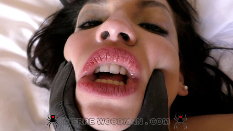 Submissive Mathilde Ramos Licks Ass While Blindfolded and Slapped